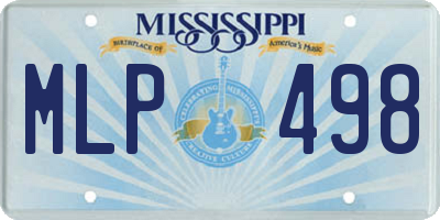 MS license plate MLP498