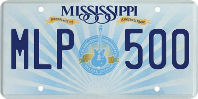 MS license plate MLP500