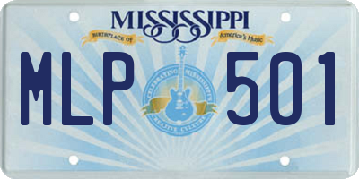 MS license plate MLP501