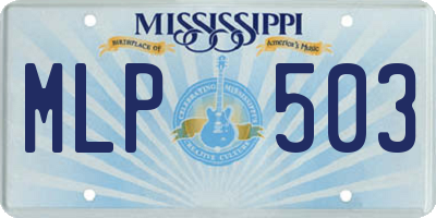 MS license plate MLP503
