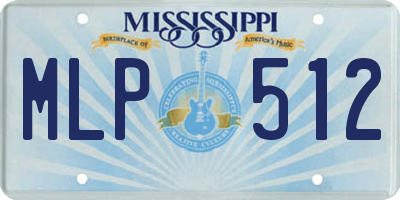 MS license plate MLP512