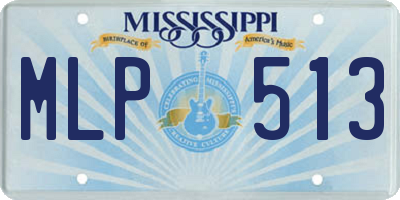 MS license plate MLP513