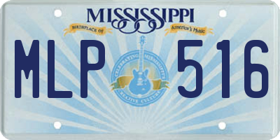 MS license plate MLP516