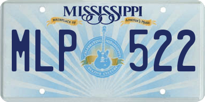 MS license plate MLP522