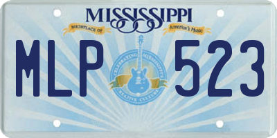 MS license plate MLP523