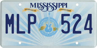 MS license plate MLP524