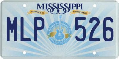 MS license plate MLP526