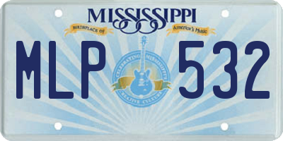 MS license plate MLP532