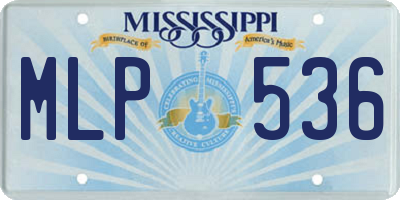 MS license plate MLP536
