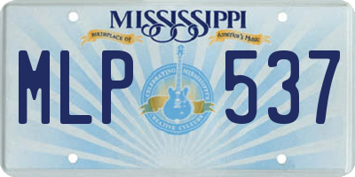 MS license plate MLP537