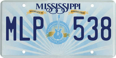 MS license plate MLP538