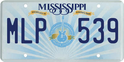MS license plate MLP539