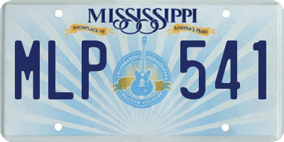 MS license plate MLP541
