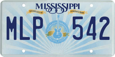 MS license plate MLP542