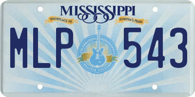 MS license plate MLP543