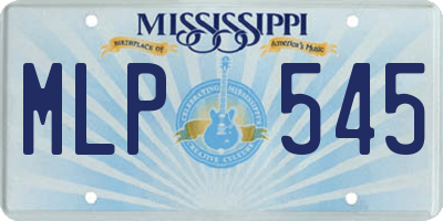 MS license plate MLP545