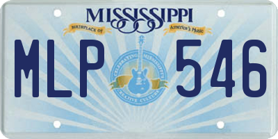MS license plate MLP546