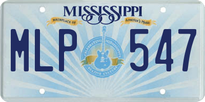 MS license plate MLP547