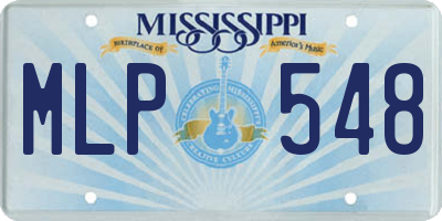 MS license plate MLP548