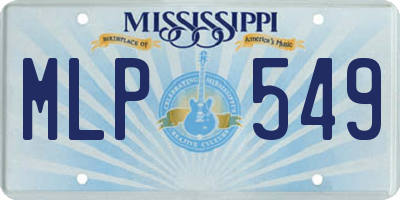 MS license plate MLP549