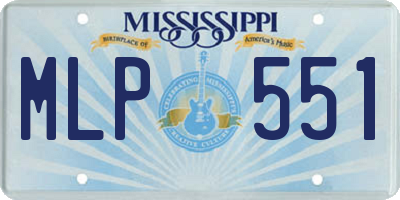 MS license plate MLP551