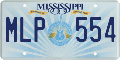 MS license plate MLP554