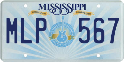 MS license plate MLP567