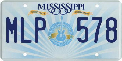 MS license plate MLP578