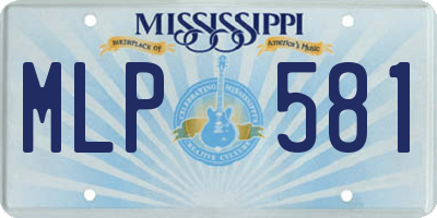 MS license plate MLP581