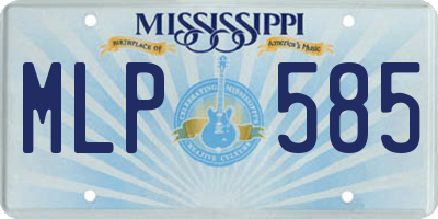 MS license plate MLP585