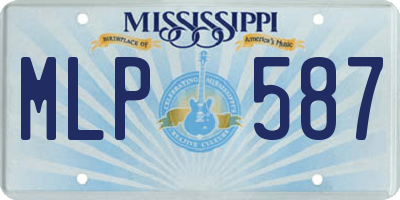MS license plate MLP587