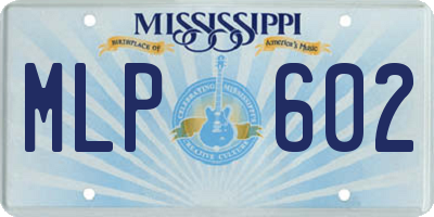 MS license plate MLP602
