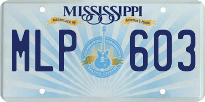 MS license plate MLP603