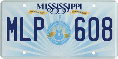 MS license plate MLP608