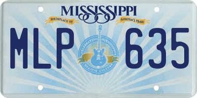 MS license plate MLP635