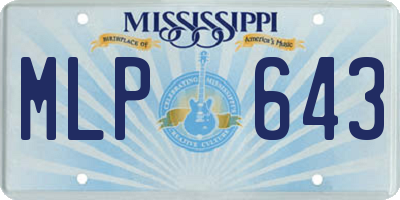 MS license plate MLP643