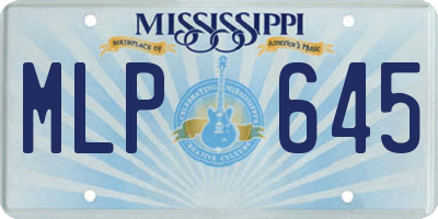 MS license plate MLP645