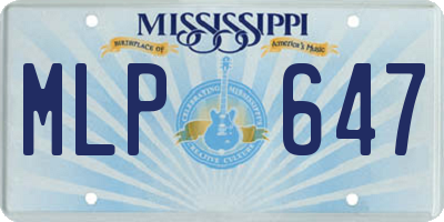MS license plate MLP647
