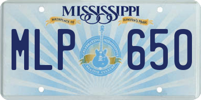 MS license plate MLP650