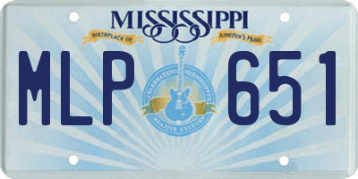 MS license plate MLP651
