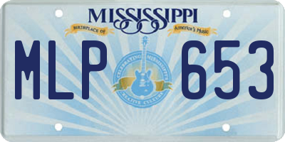 MS license plate MLP653