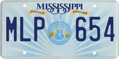 MS license plate MLP654