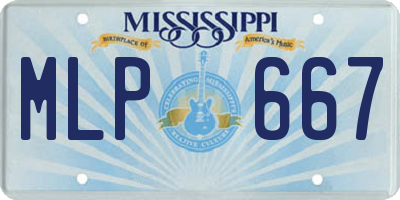 MS license plate MLP667