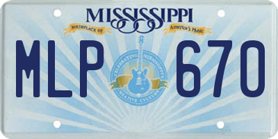 MS license plate MLP670