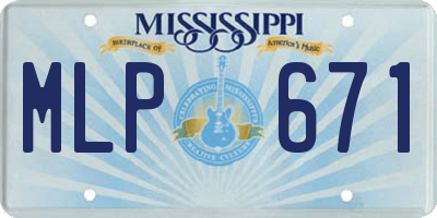 MS license plate MLP671