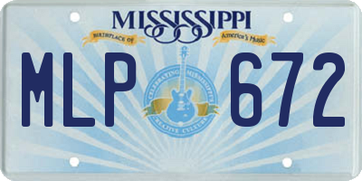 MS license plate MLP672
