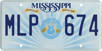 MS license plate MLP674