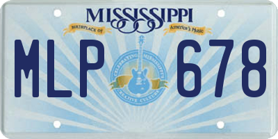 MS license plate MLP678