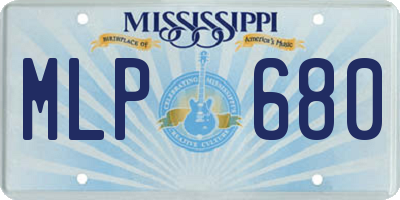MS license plate MLP680