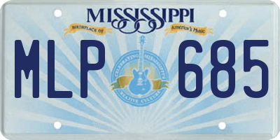 MS license plate MLP685